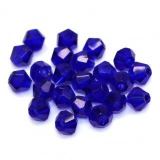 Бусины биконус 4мм, темно-синий